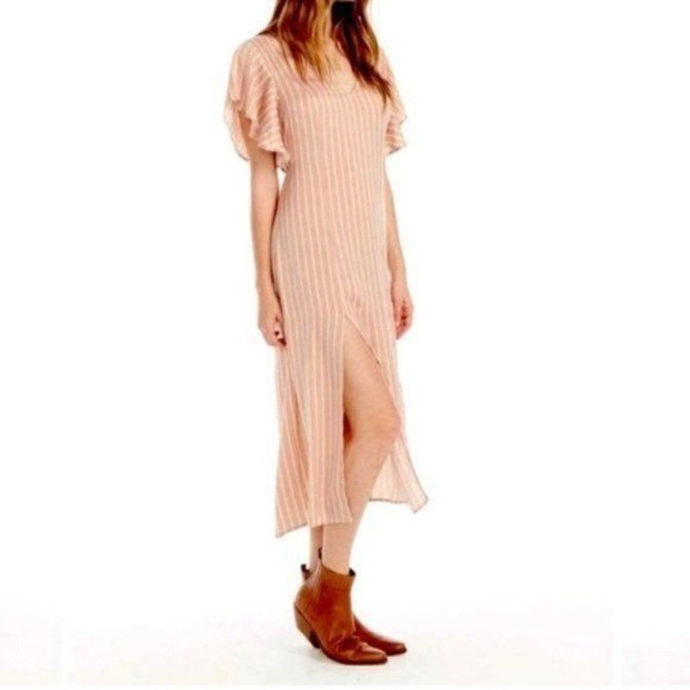 Saltwater Luxe Striped Angel Sleeve Midi Dress Size XS - Picture 3 of 15